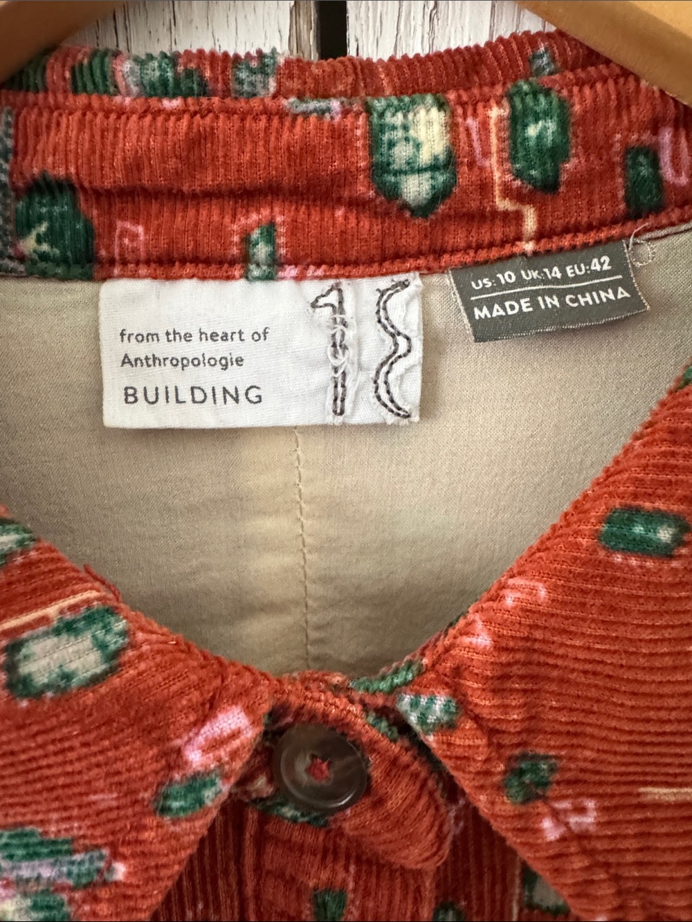Anthropologie Building 18 Corduroy Blouse - Picture 3 of 4